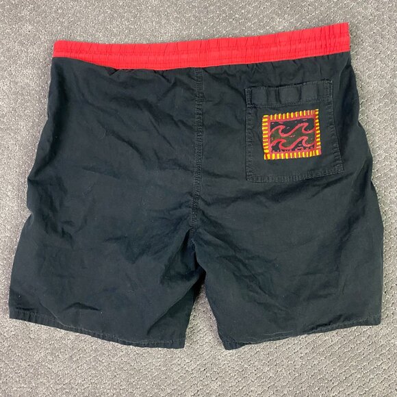Vintage Billabong Board Shorts Mens Large Coolest Black Stone Wash Cotton Surfer - Picture 3 of 13